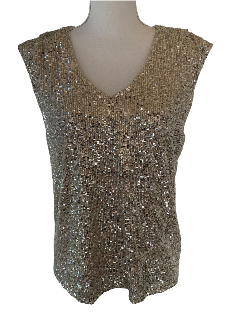 Gibsonlook Sequined Sleeveless Blouse. Size S